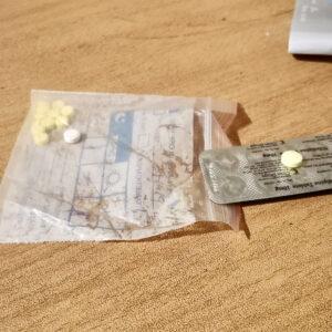 Yellow and white tablets for chronic medication