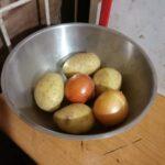 Potatoes and onions in a bowl