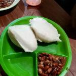 Supper of maize porridge and cooked beans