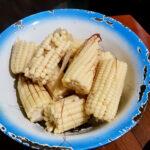Plate with cooked maize