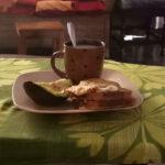 A meal with tea on a table