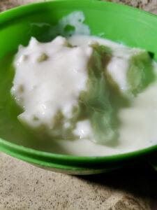 Dinner of cooked maize porridge