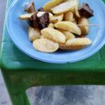 Lunch of beef and chips