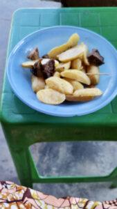 Lunch of beef and chips