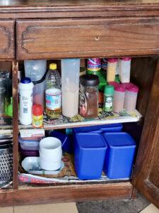 Cupboards for groceries and dishes