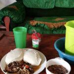 Lunch with water to drink and wash hands