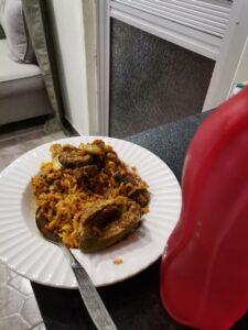 Plate with fish breyani