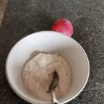 Yogurt and a plum