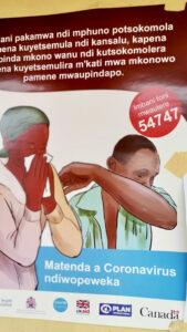 Poster demonstrating how to cough to prevent infection