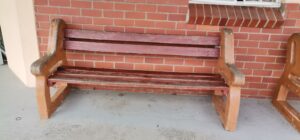 Benches for patients to wait outside the Mariannridge Clinic entrance