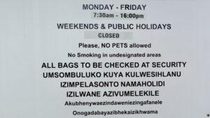 Clinic hours sign