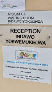 Reception and waiting room sign