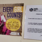 “Every girl counts” poster encouraging people to help girls stay in school
