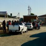 People lining up outside clinic